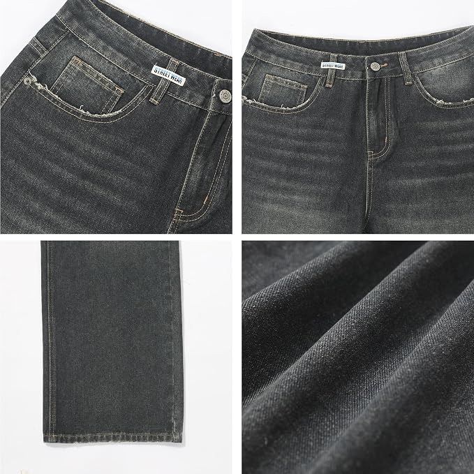 Wide-leg Jeans - Black