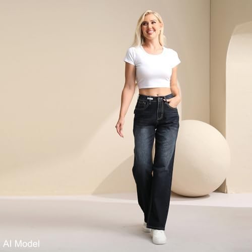 Wide-leg Jeans - Black