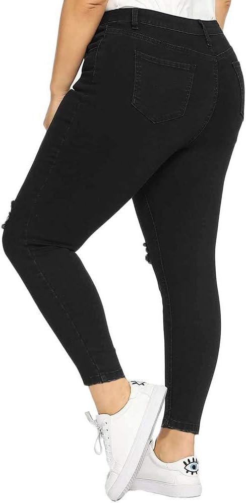 Ripped Asymmetrical Hem Black