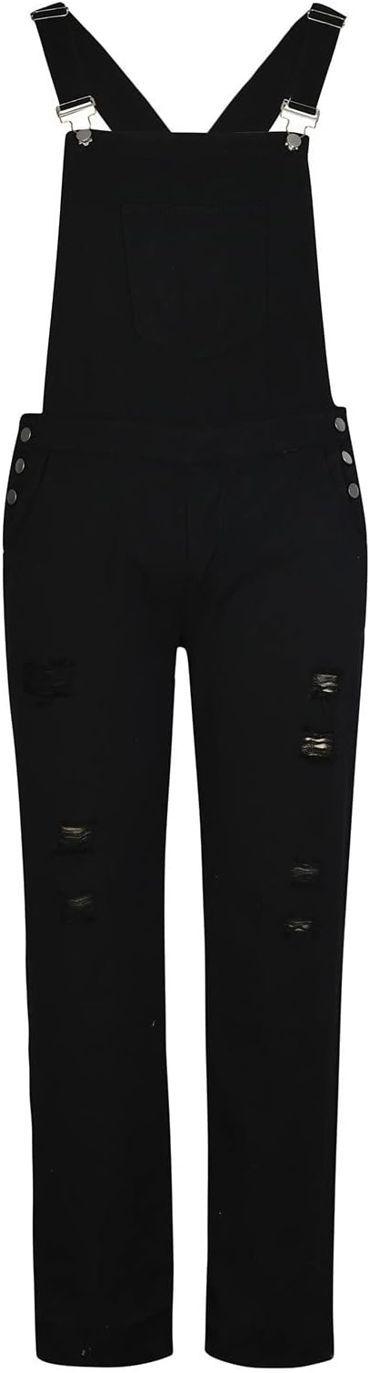 10#fashion Jeans Overalls-black