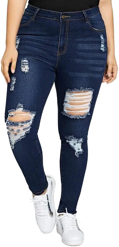 Distressed Skinny Dark Blue