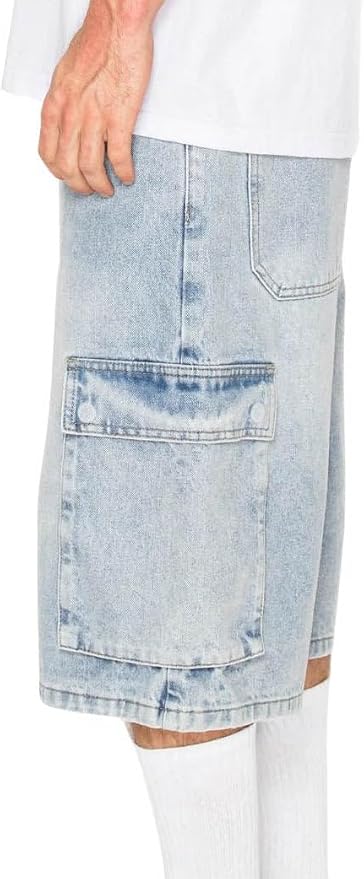 Cargo Pocket Baggy Light Indigo Shorts