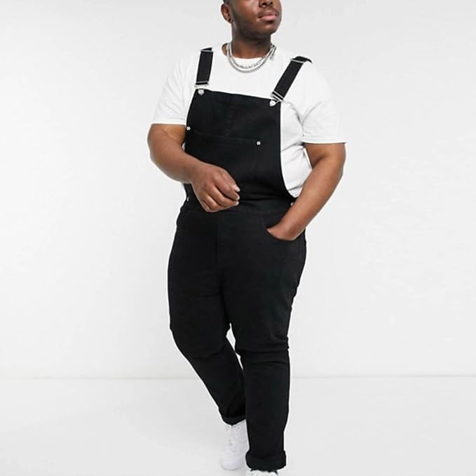 07#loose Fit Work Overalls-black