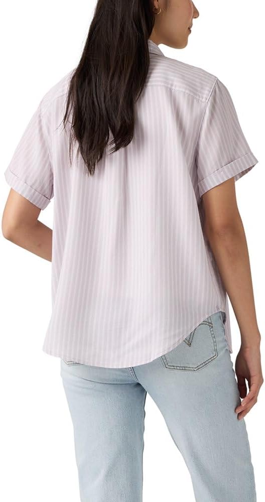 (New) Helle Stripe Lavender Blue Bright White (Twill)