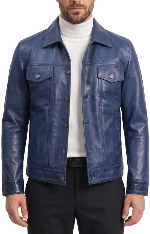 Blue Leather Jacket