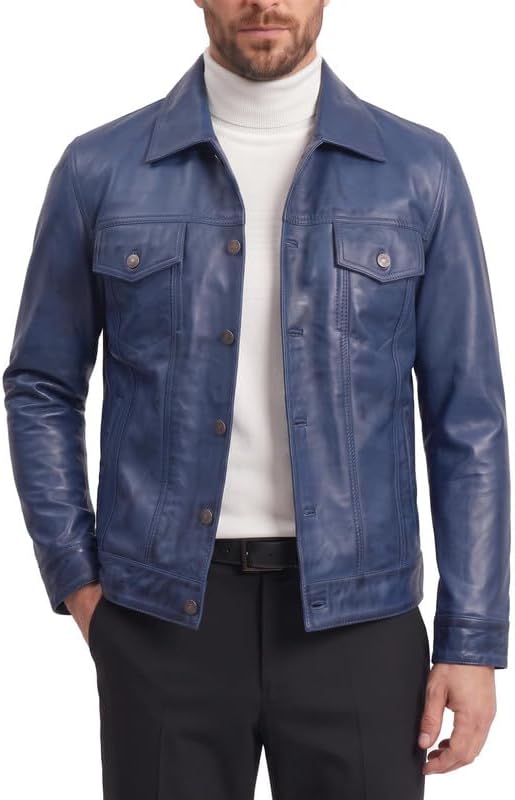 Blue Leather Jacket