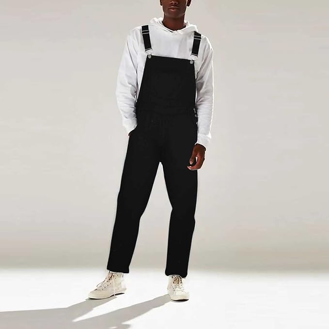 02#big and Tall Work Overalls-black