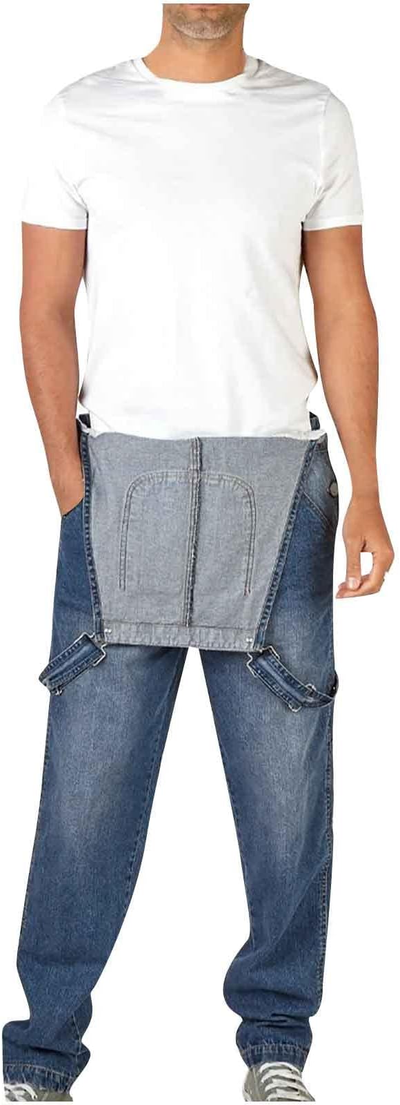 01#denim Bib Overalls for Men-light Blue