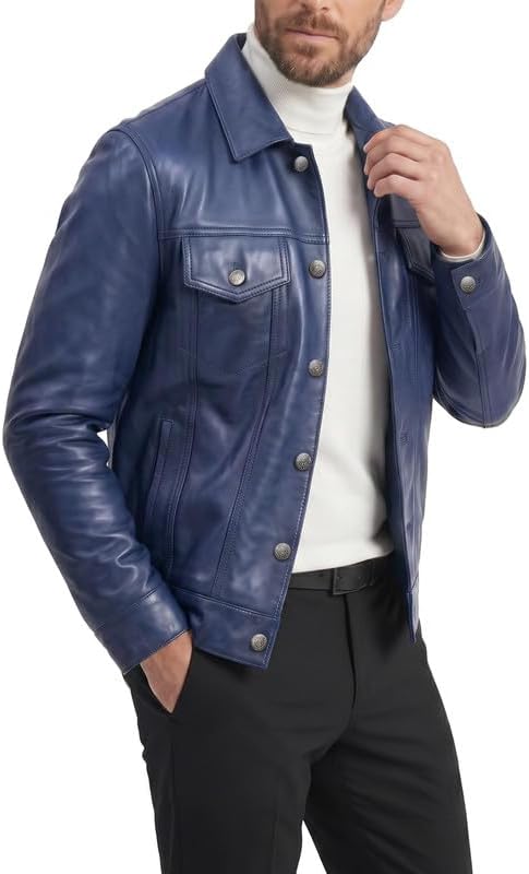 Blue Leather Jacket