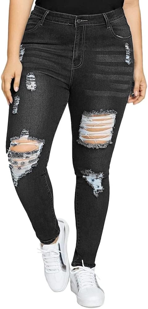 Distressed Skinny Black