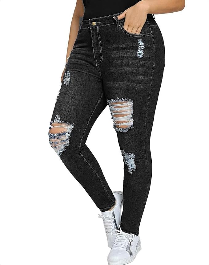 Distressed Skinny Black