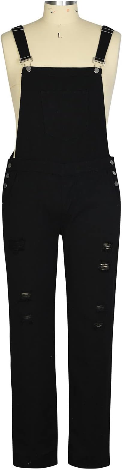 10#fashion Jeans Overalls-black