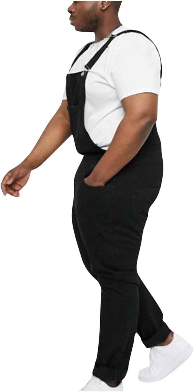 07#loose Fit Work Overalls-black