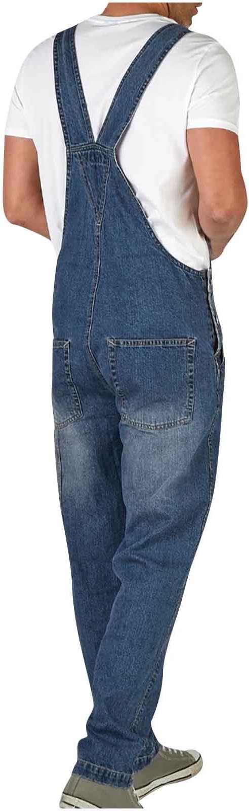 01#denim Bib Overalls for Men-light Blue