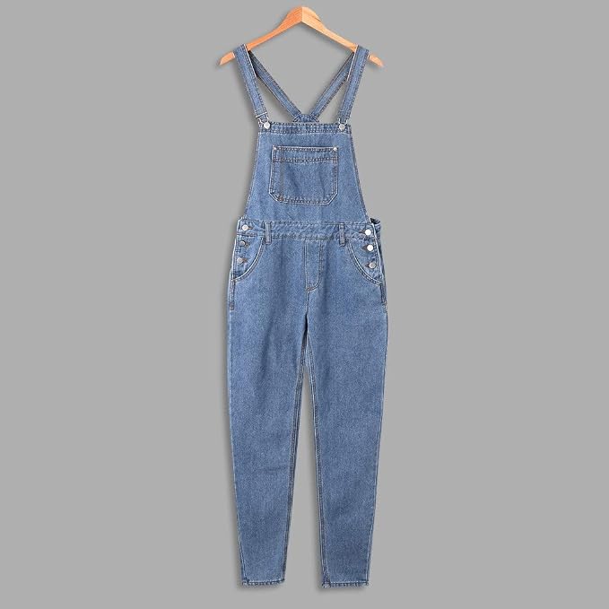 23#slim Fit Stretchy Pants Jumpsuit-blue