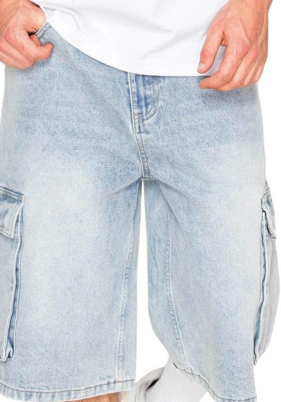 Cargo Pocket Baggy Light Indigo Shorts