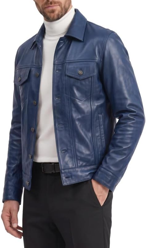 Blue Leather Jacket