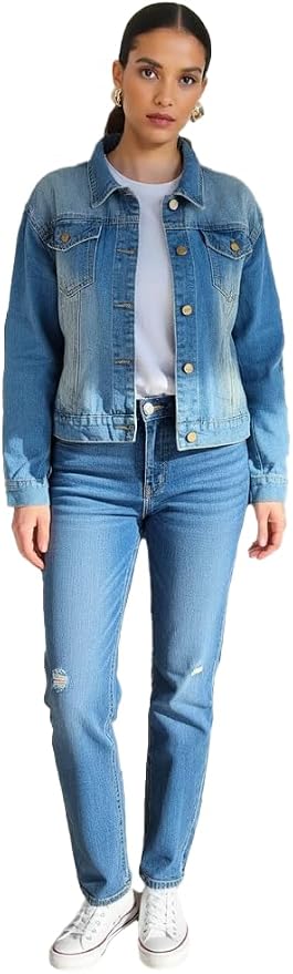 Blue Trendy Jean Jacket for Women