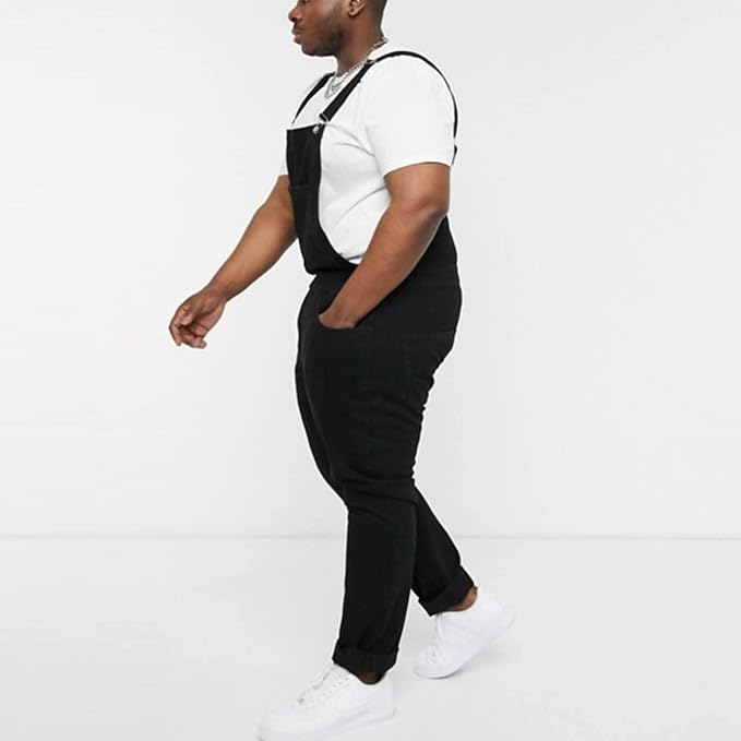 07#loose Fit Work Overalls-black