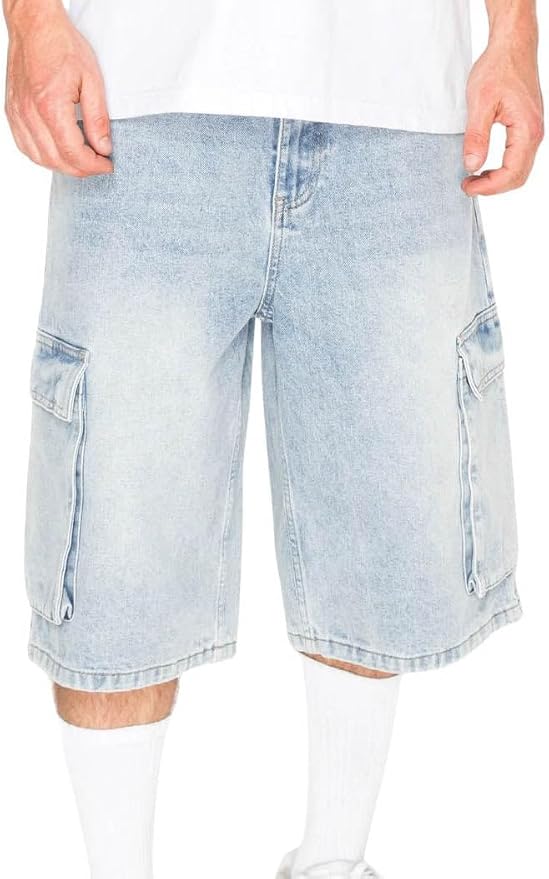 Cargo Pocket Baggy Light Indigo Shorts