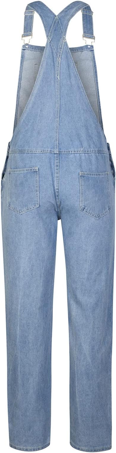 10#fashion Jeans Overalls-light Blue