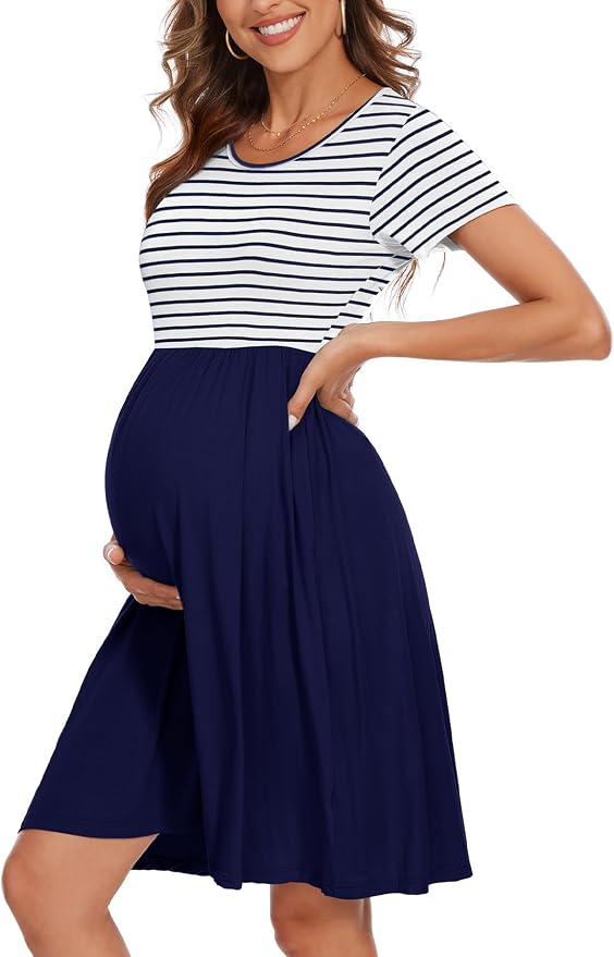 White Navy Stripe-navy