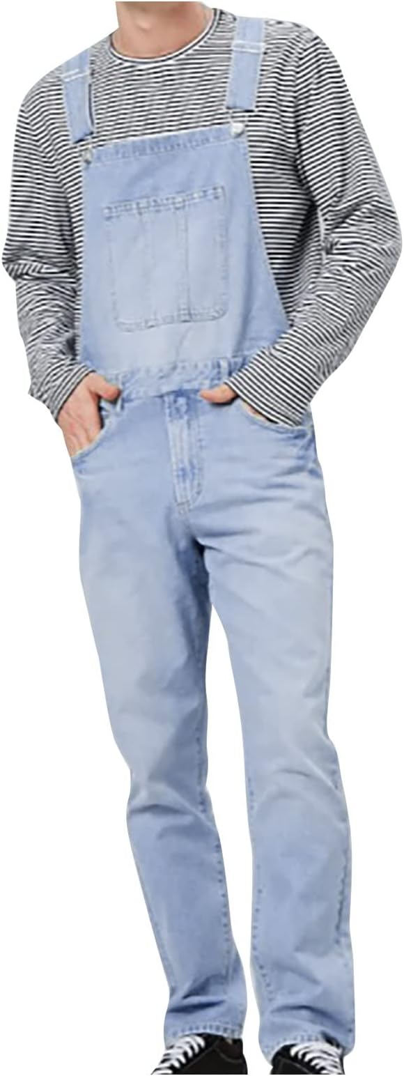 26#wash Denim Jumpsuit-light Blue