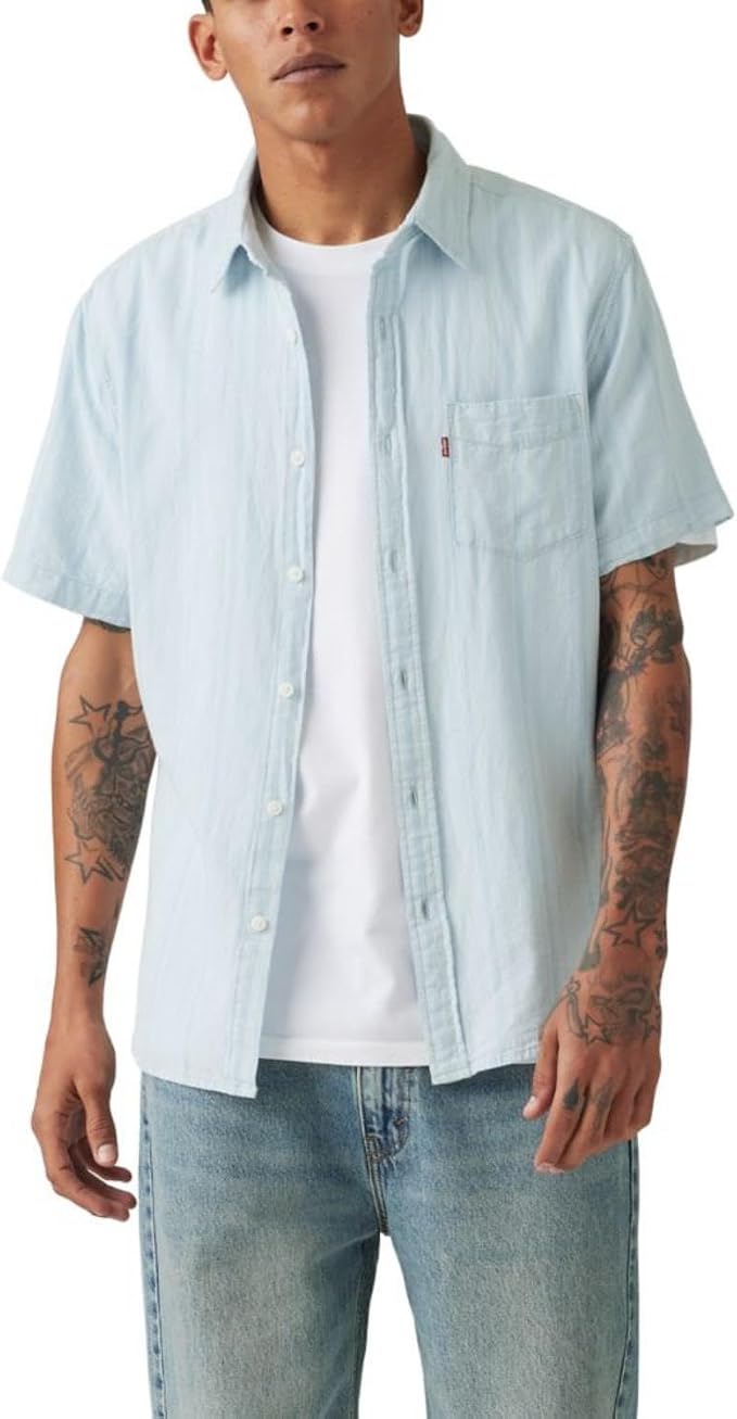Eddie Stripe Niagara Mist Cotton Linen