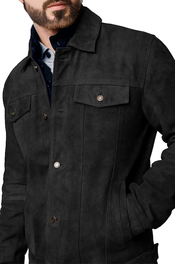 Black Suede Leather