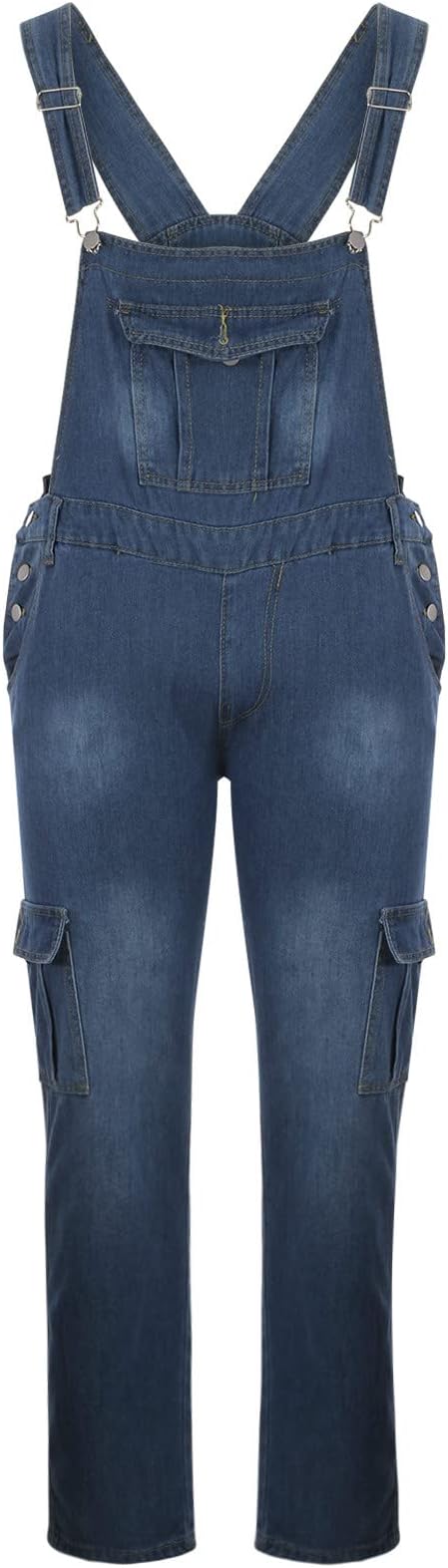 03#fashion Loose Denim Overalls-blue