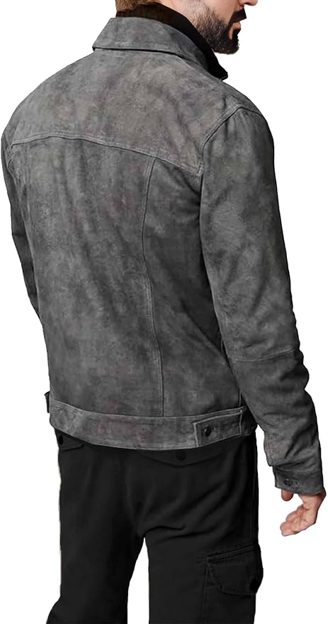 Grey Suede Leather