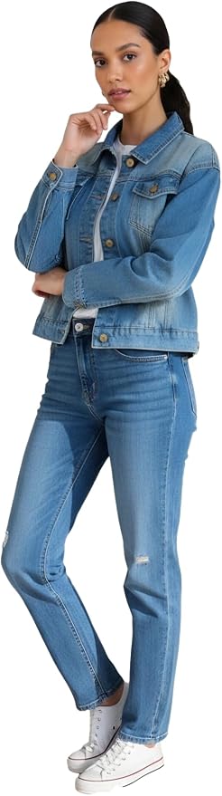 Blue Trendy Jean Jacket for Women