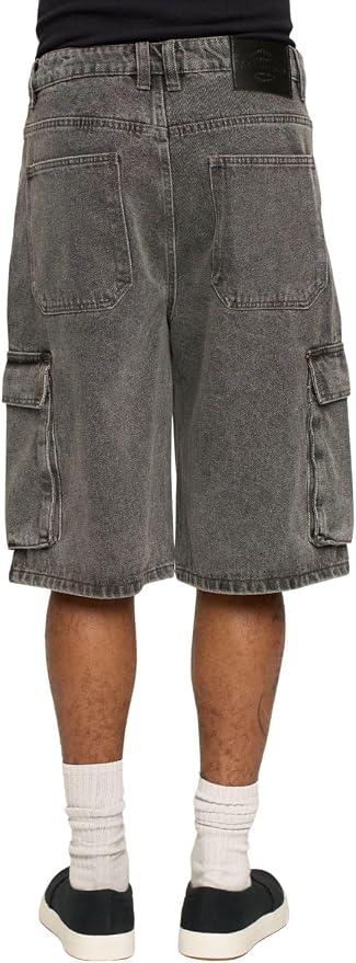 Cargo Pocket Baggy Stone Black Shorts