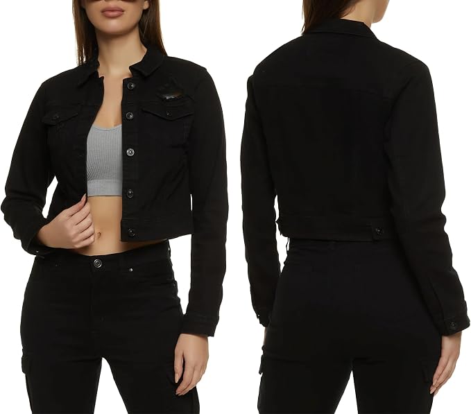 Vintage Black Jean Jacket 70