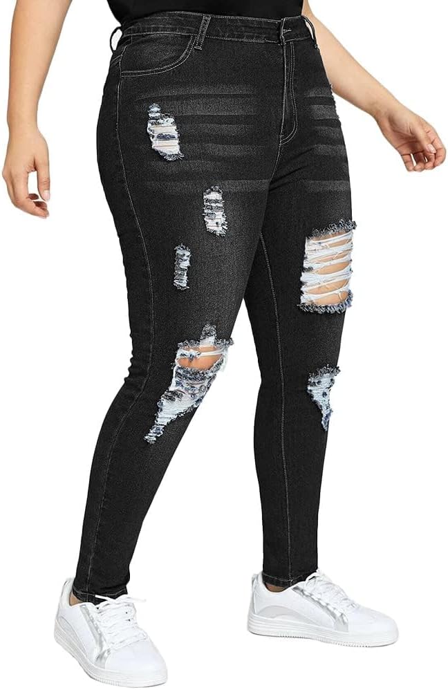 Distressed Skinny Black