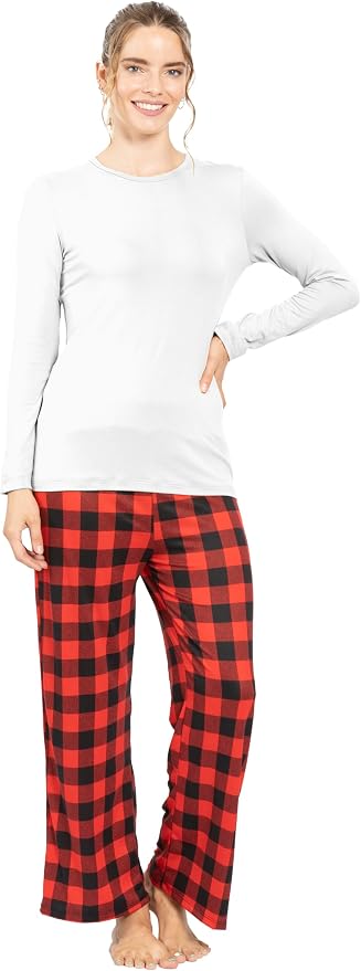 Red Plaid Straight Leg