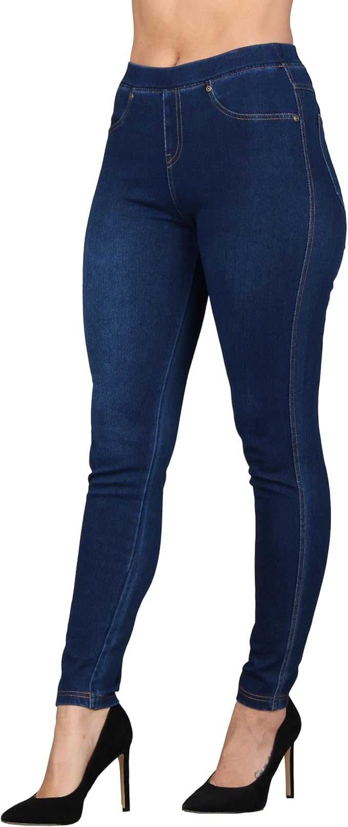 Dark Blue With Gold Stitching