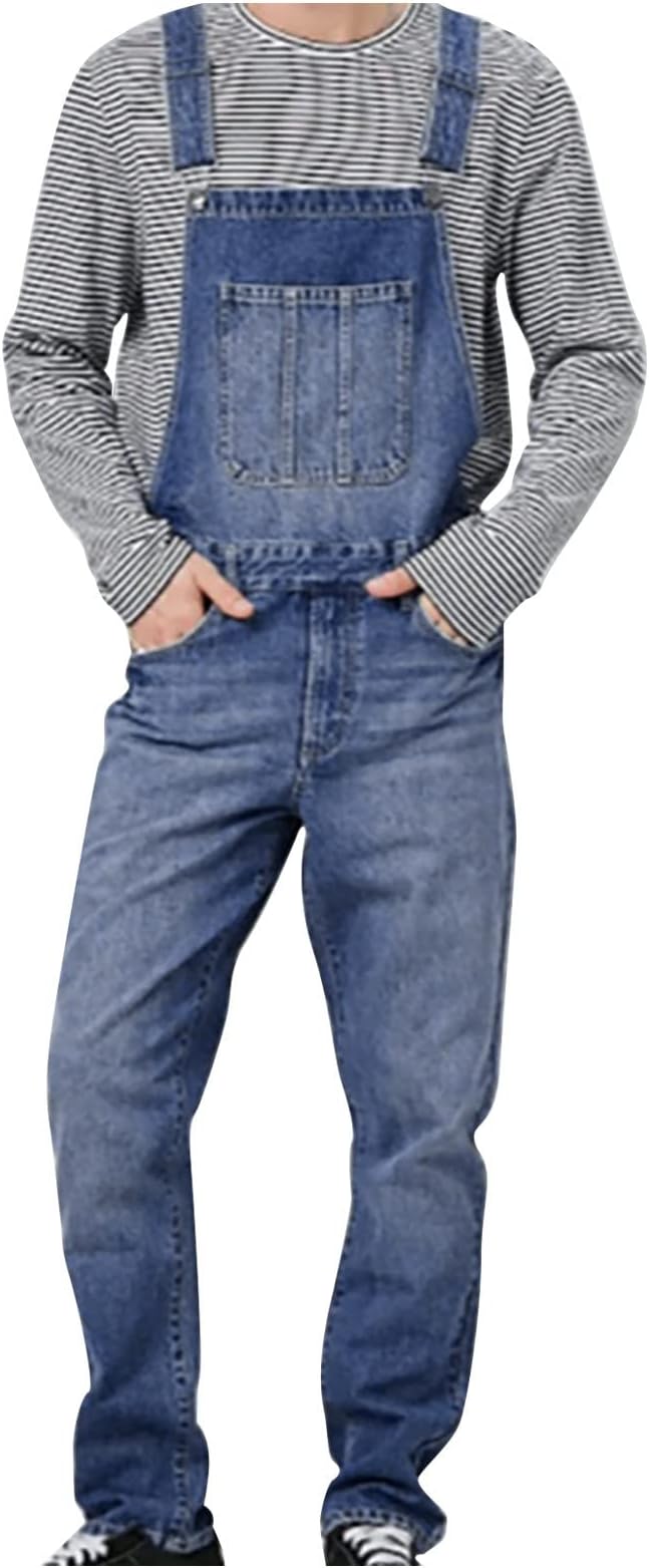 26#wash Denim Jumpsuit-blue