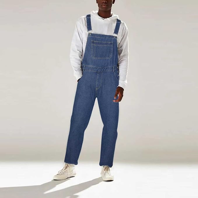 02#big and Tall Work Overalls-dark Blue