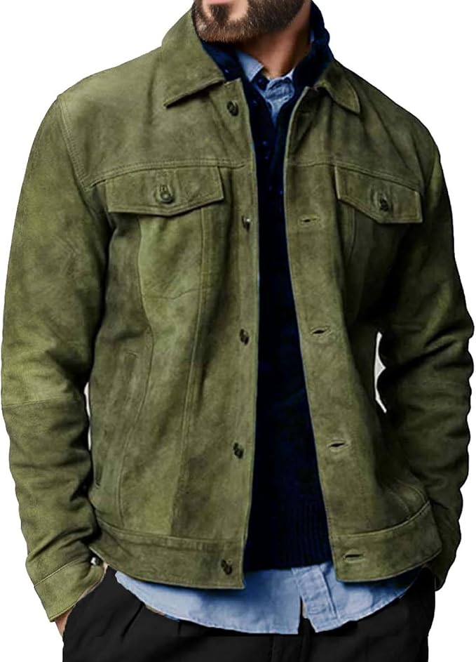 Olive Suede Leather