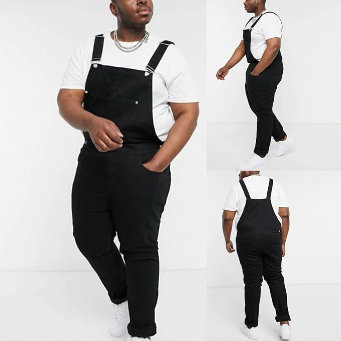 07#loose Fit Work Overalls-black