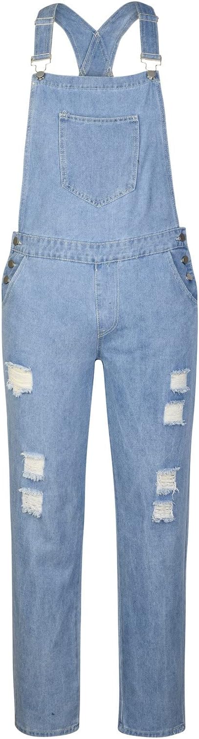 04#casual Jean Jumpsuit Romper-light Blue