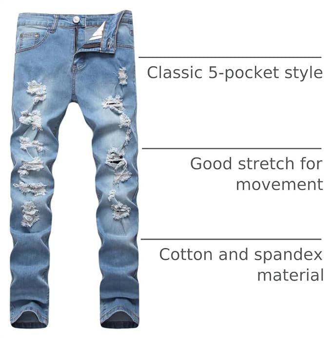 Ripped Light Blue