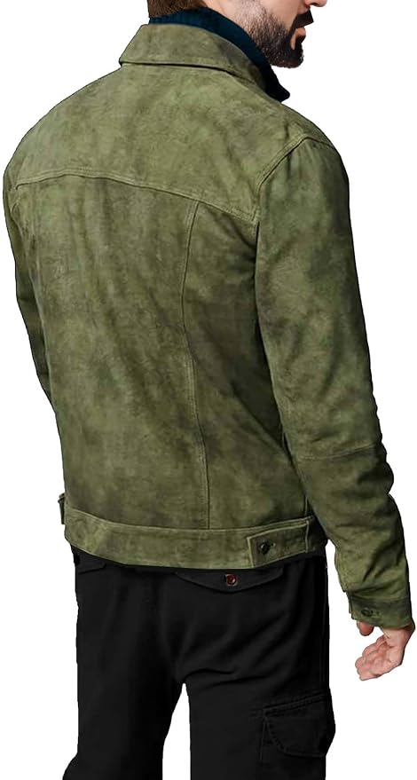 Olive Suede Leather