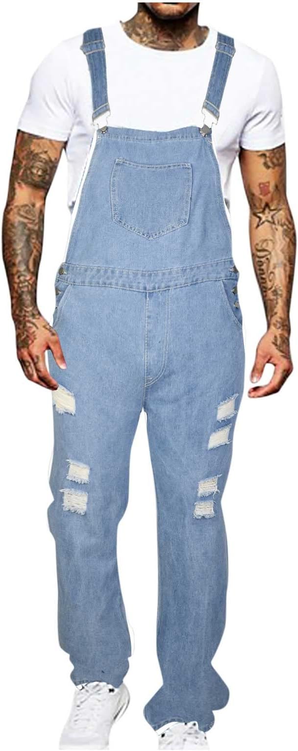 04#casual Jean Jumpsuit Romper-light Blue