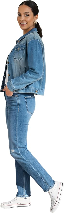 Blue Trendy Jean Jacket for Women