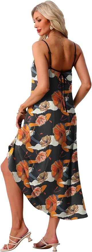 Floral Black Orange