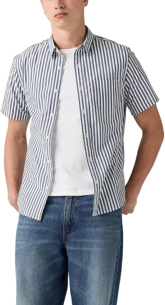 (New) Dean Stripe Estate Blue Poplin