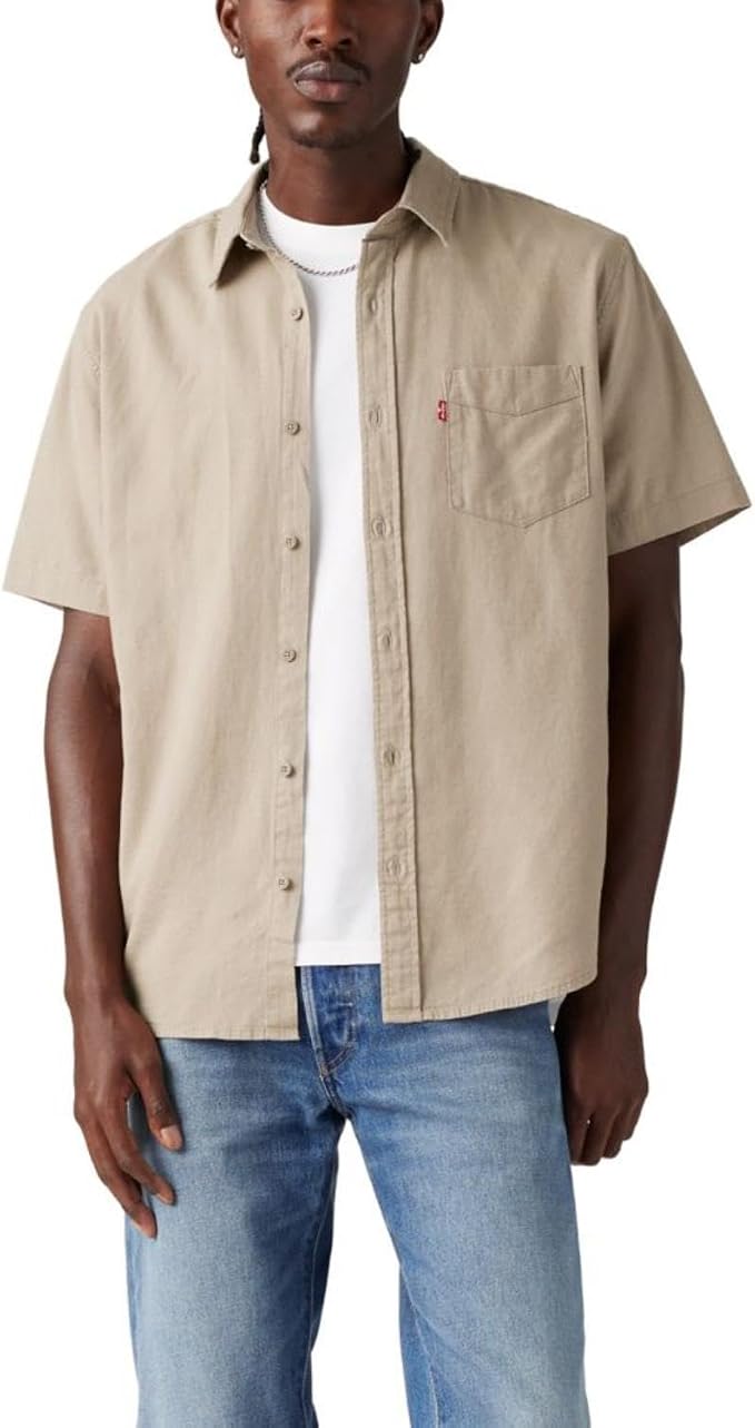 Vintage Khaki Cotton Linen