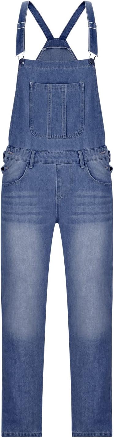 26#wash Denim Jumpsuit-blue